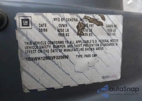 1997 Oldsmobile Cutlass Supreme Series I z USA, uszkodzony, nr VIN 1G3WH12M2VF320899